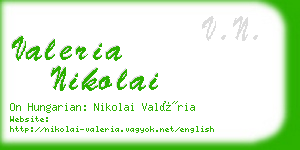 valeria nikolai business card